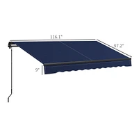 Retractable Awning Water & Uv Resistant, Adjustable Shade for Patios