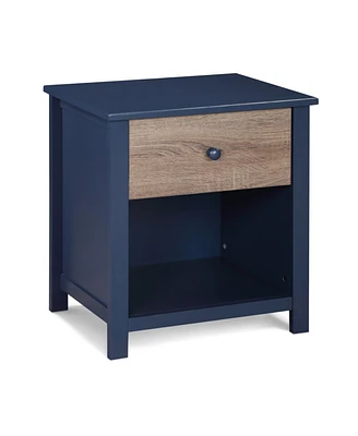 Simplie Fun Connelly Nightstand Midnight Vintage Walnut