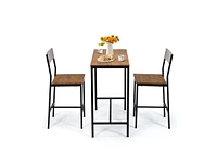 Slickblue 3 Pieces Bar Table Set with 2 Stools