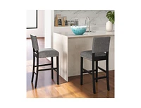 Slickblue Set of 2 Counter Height Chairs with Solid Rubber Wood Frame