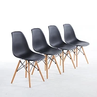 Mid-Century 5-Piece Dining Set with Black Table