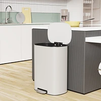 Stainless Steel 13 Gallon Kitchen Trash Can - White