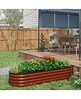 Streamdale Furniture Sturdy Galvanized Metal Raised Garden Bed for Outdoor Gardening