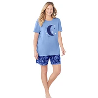 Dreams & Co. Women's Knit Pj Short Set