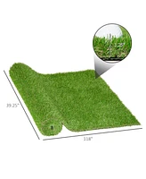 Outsunny 1pc 3' x 10' Outdoor Artificial Grass Turf Carpet With Drain Hole and Rubber Backing