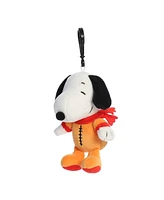 Aurora Mini Astronaut Snoopy Keychain Peanuts Timeless Plush Toy Orange 5"