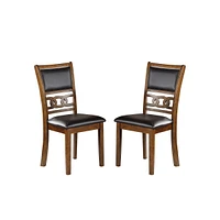 Streamdale Furniture Set Of 2 Upholstered Dining Chair In Walnut Finish