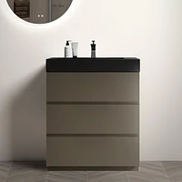 Alice 30" Gray Bathroom Vanity with Sink and Storage