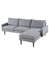 Streamdale Furniture Plush Cashmere L-Shaped Sofa Luxurious Comfort, Space Maximizer