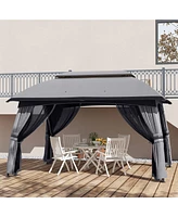 Streamdale Furniture Spacious Outdoor Gazebo with Mesh Netting for Group Activities and Protection