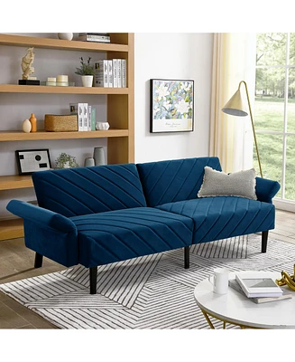 Simplie Fun Stylish and Versatile Velvet Futon Sofa Bed with Comfort and Durability