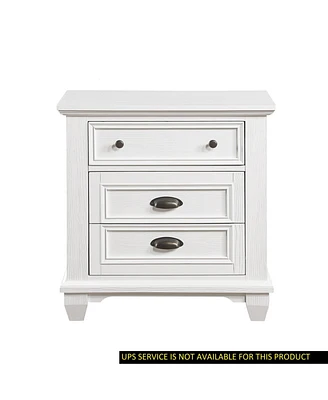 Simplie Fun White Finish Two Drawers Nightstand 1 Piece Traditional Framing Wooden Bedroom Furniture