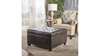 Streamdale Furniture Plush Upholstered Tufted Ottoman with Hidden Storage