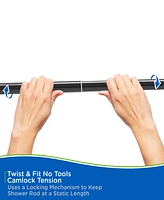 Kenney Twist Fit No Tools Shower Curtain Rod, 42-72"