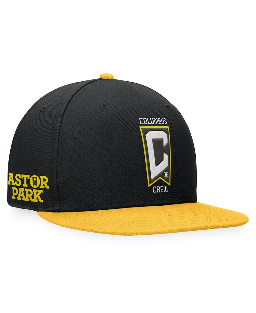 Fanatics Men's Black/Gold Columbus Crew Downtown Snapback Hat