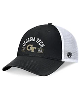 Top of the World Men's Black/White Georgia Tech Yellow Jackets Free Kick Trucker Adjustable Hat