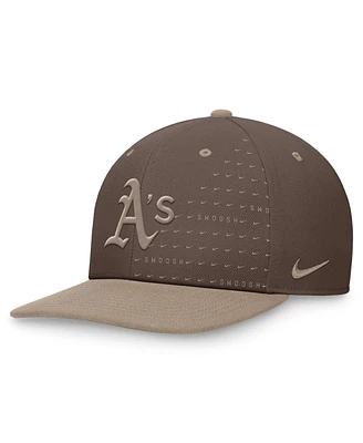 Nike Men's Brown Oakland Athletics Statement Ironstone Pro Performance Snapback Hat