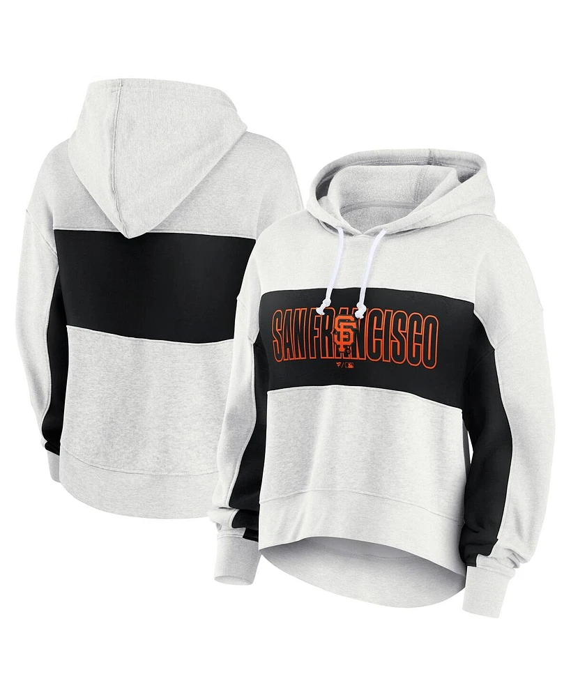 Fanatics Women's Oatmeal San Francisco Giants Up for It Fleece Pullover Hoodie