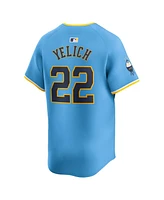 Nike Men's Christian Yelich Powder Blue Milwaukee Brewers City Connect Limited Player Jersey