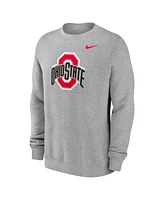 Nike Men's Heather Gray Ohio State Buckeyes Primetime Evergreen Fleece Pullover Sweatshirt