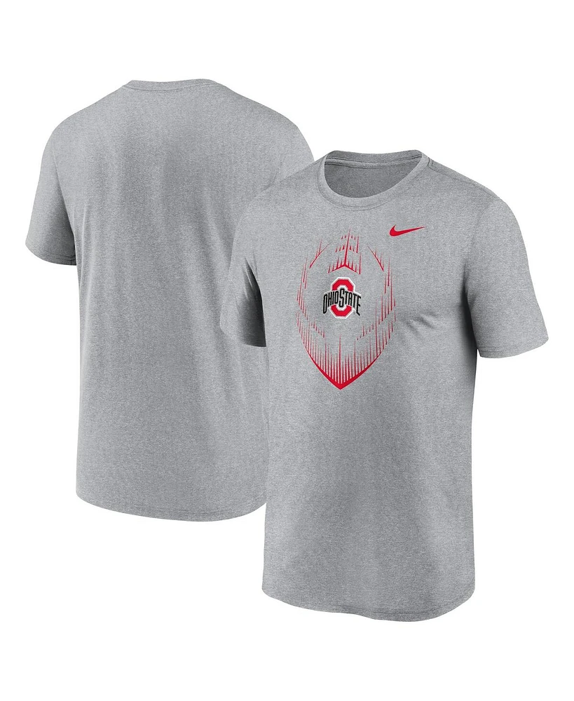 Nike Men's Heather Gray Ohio State Buckeyes Primetime Legend Icon Performance T-Shirt