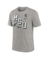 Nike Men's Heather Gray Michigan State Spartans Blitz Roll Call Tri-Blend T-Shirt