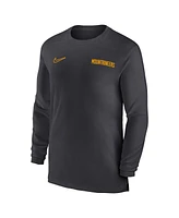 Nike Men's Anthracite West Virginia Mountaineers 2024 Sideline Coach Uv Performance Long Sleeve T-Shirt