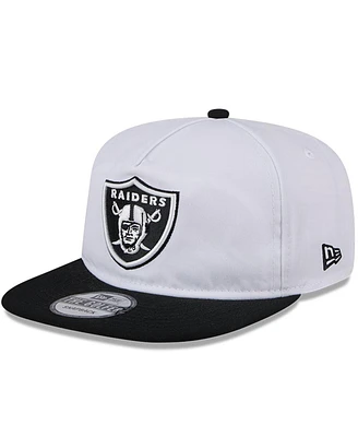 New Era Men's White/Black Las Vegas Raiders 2024 Nfl Training Camp Golfer Snapback Hat