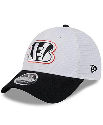 New Era Men's White/Black Cincinnati Bengals 2024 Nfl Training Camp 9FORTY Adjustable Hat