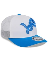 New Era Men's White/Blue Detroit Lions 2024 Nfl Training Camp 9SEVENTY Trucker Hat