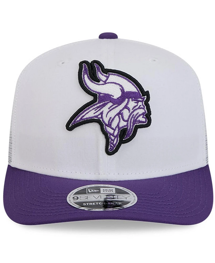 New Era Men's White/Purple Minnesota Vikings 2024 Nfl Training Camp 9SEVENTY Trucker Hat