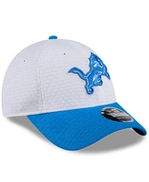 New Era Men's White/Blue Detroit Lions 2024 Nfl Training Camp 9FORTY Adjustable Hat