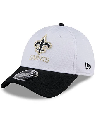 New Era Men's White/Black New Orleans Saints 2024 Nfl Training Camp 9FORTY Adjustable Hat