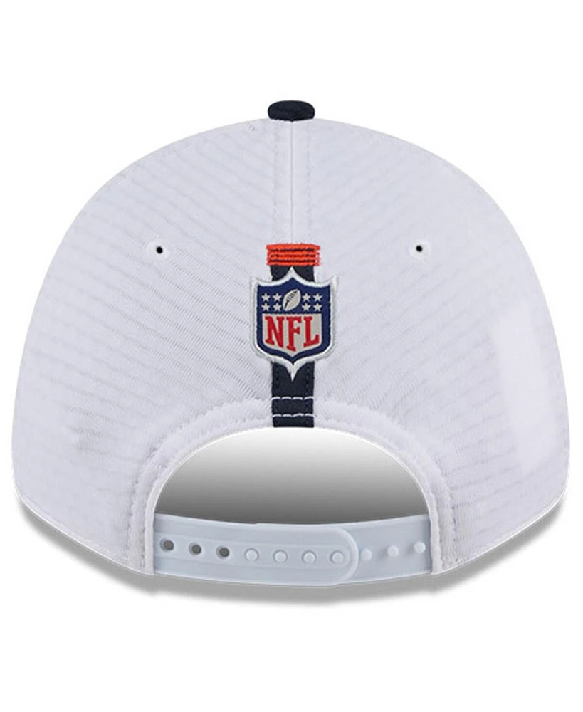 New Era Men's White/Navy Chicago Bears 2024 Nfl Training Camp 9FORTY Adjustable Hat