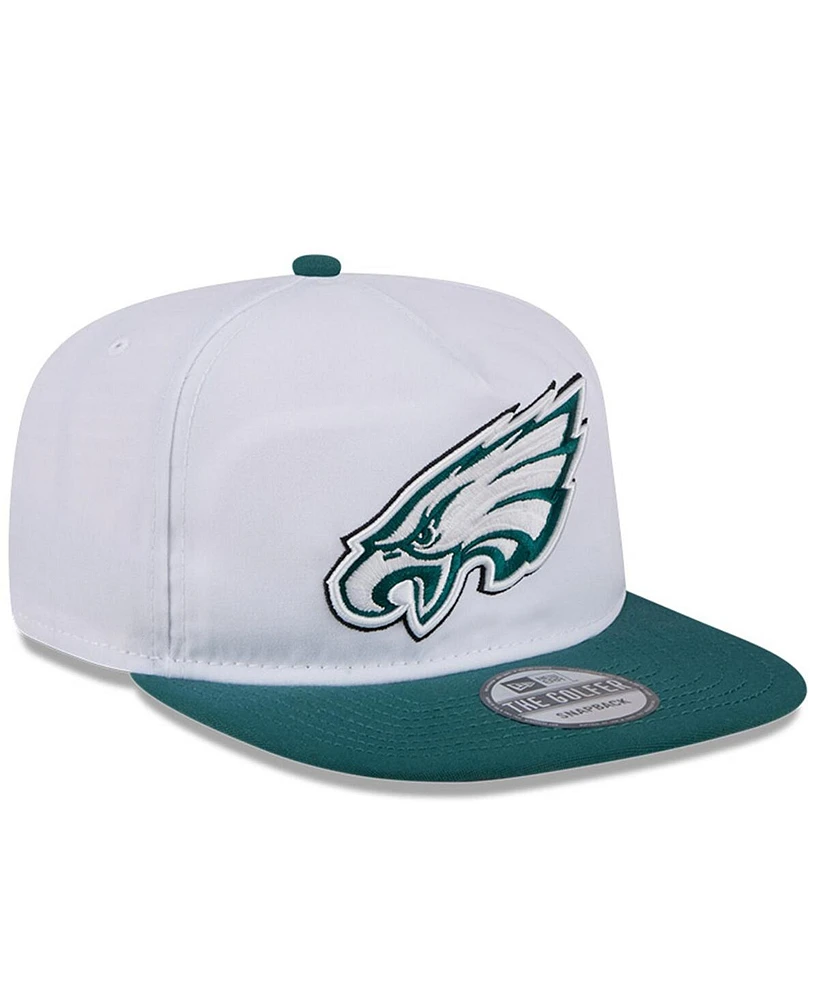 New Era Men's White/Green Philadelphia Eagles 2024 Nfl Training Camp Golfer Snapback Hat