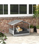 Simplie Fun Elevated Rattan Dog Bed Durable, Comfy, and Stylish for Indoor/Outdoor