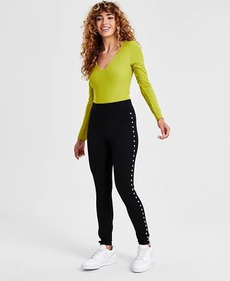 Bar Iii Women's Side-Studded Leggings, Created for Macy's