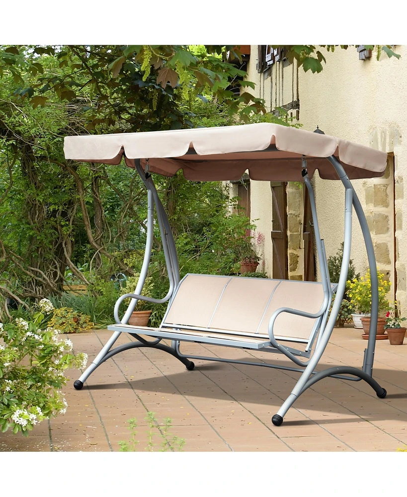 Simplie Fun Spacious Adjustable Canopy Swing for Outdoor Relaxation
