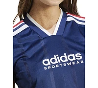 adidas Women's Tiro 3-Stripes Short-Sleeve Crop Top