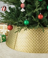 Glitzhome 40.5 D Gold Metal Weave Tree Collar