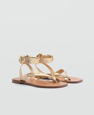 Mango Women's Leather Straps Sandals