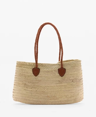 Mango Women's Double Strap Basket Bag