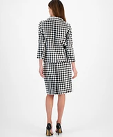 Le Suit Spread Collar Jacket & Pencil Skirt Suit, Regular Petite