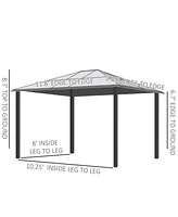 Streamdale Furniture 10x12 Hardtop Gazebo Modern Charm, Uv Protection, Rust-Free