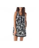 Beach House Style Women's Palm Print Colette Adjustable Tank Dress