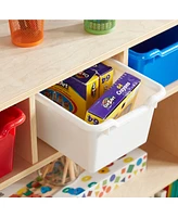 ECR4Kids Scoop Front Storage Bin, Yellow, 5-Piece