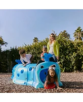 ECR4Kids Willow Climb-n-Crawl Whale, Head and Tail, Splish Splash/Royal Blue