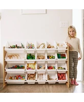ECR4Kids 4-Tier Organizer with 20 Bins, Natural/Primary, 1