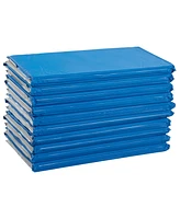 ECR4Kids Everyday Folding Rest Mat, 4-Section, 5/8in, Blue/Grey, 5-Pack