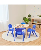 ECR4Kids SitRight Chair, Blue, 4-Pack